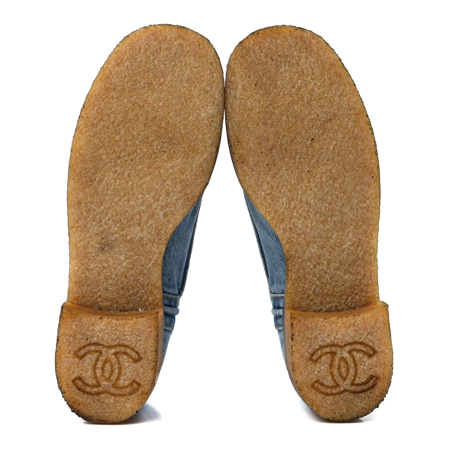 Chanel Denim Lace Up Boots 38 Light Blue 5 of 8
