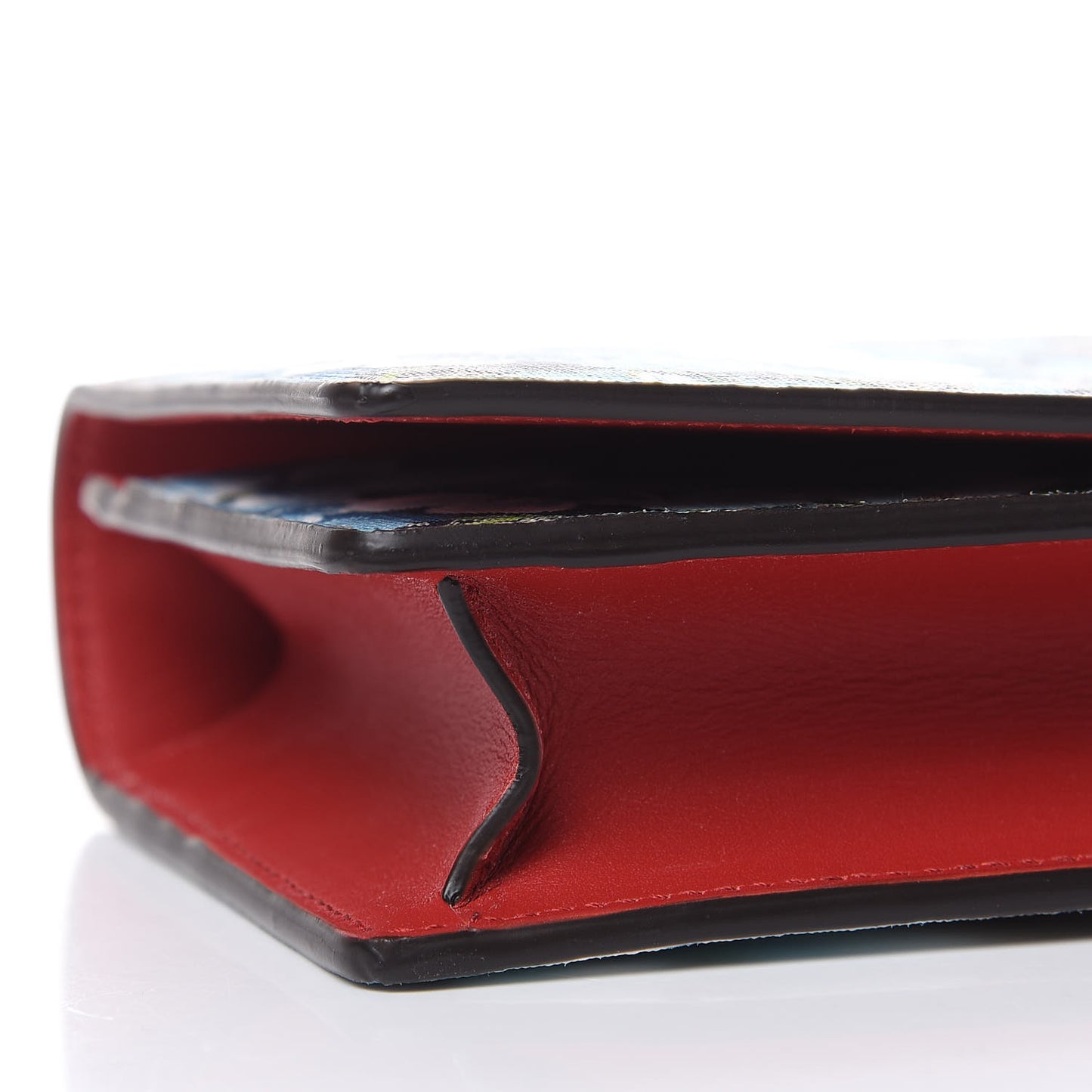 GG Supreme Monogram Blooms Chain Wallet Blue