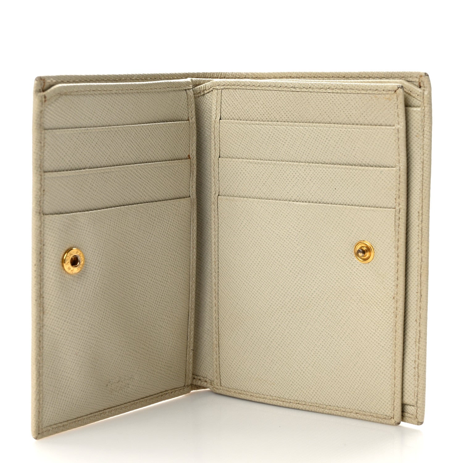 Prada Saffiano Metal Bi-Fold Wallet Cera 5 of 13