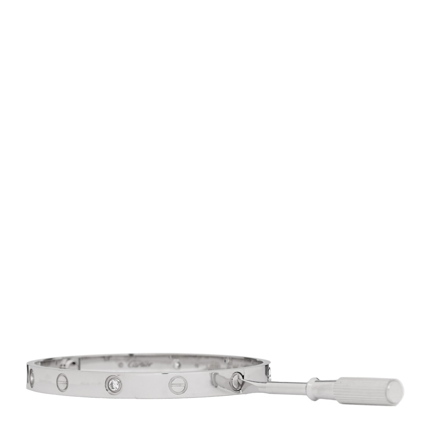 18K White Gold 4 Diamond Love Bracelet 18