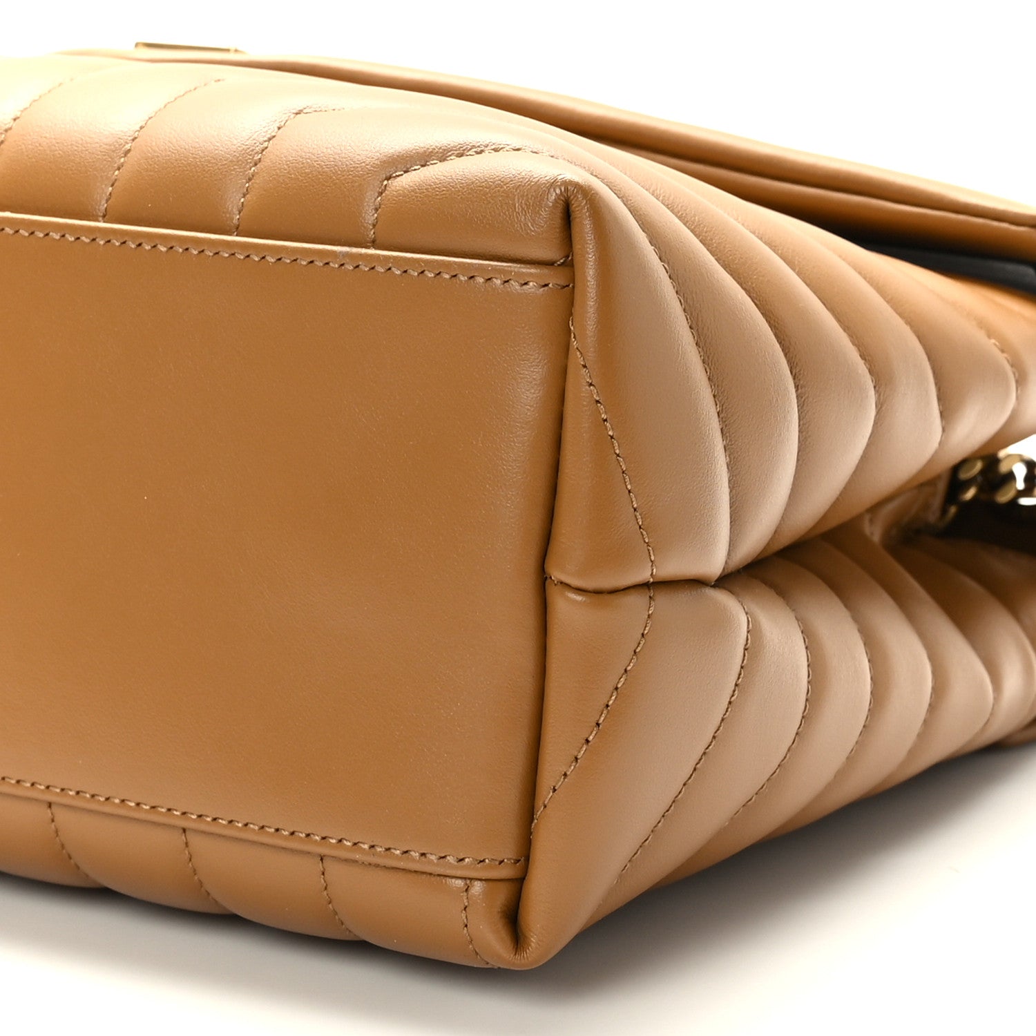 Saint Laurent Calfskin Y Quilted Monogram Medium Loulou Chain Satchel Dark Natural 9 of 9