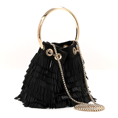 Jimmy Choo Satin Beaded Mini Bon Bon Bag Black 3 of 10