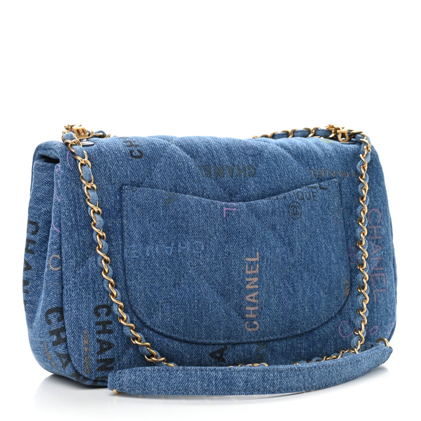 Denim Quilted Denim Large Mood Flap Blue Multicolor