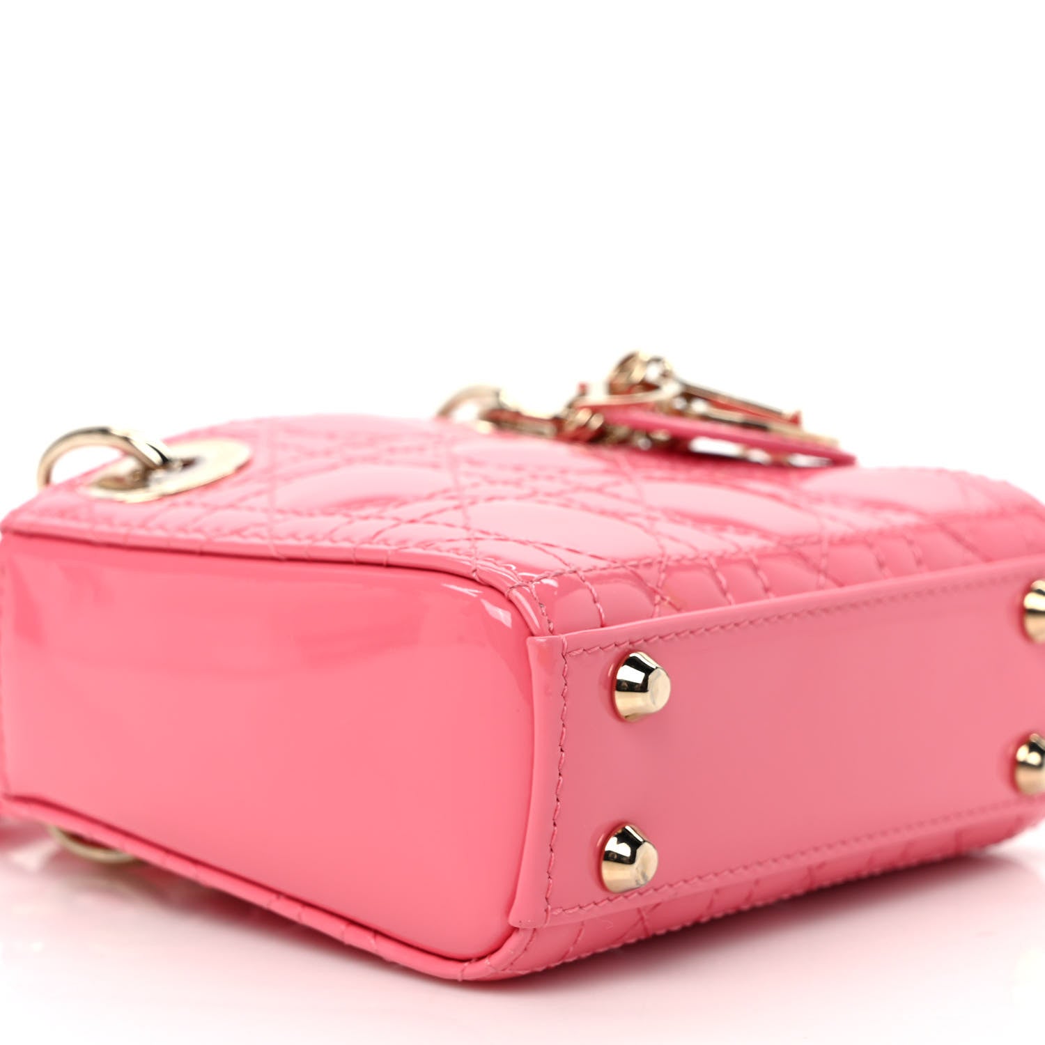 Christian Dior Patent Cannage Micro Lady Dior Peony Pink 8 of 10