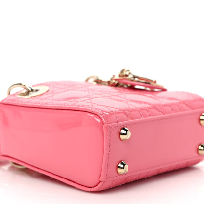 Christian Dior Patent Cannage Micro Lady Dior Peony Pink 8 of 10