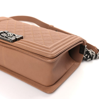 Chanel Caviar Quilted Medium Boy Flap Light Brown 9 of 9