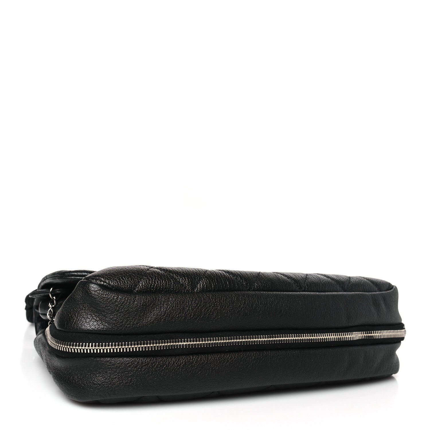 Chanel Calfskin Quilted Expandable Zip Flap Shoulder Bag Black 4 of 10