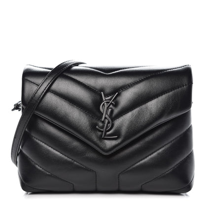 Saint Laurent Calfskin Y Quilted Monogram Toy Loulou Crossbody Bag Black 1 of 9
