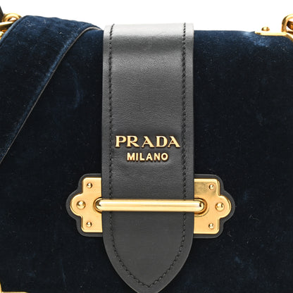 Prada Velvet City Calfskin Cahier Bag Zaffiro Black 8 of 11