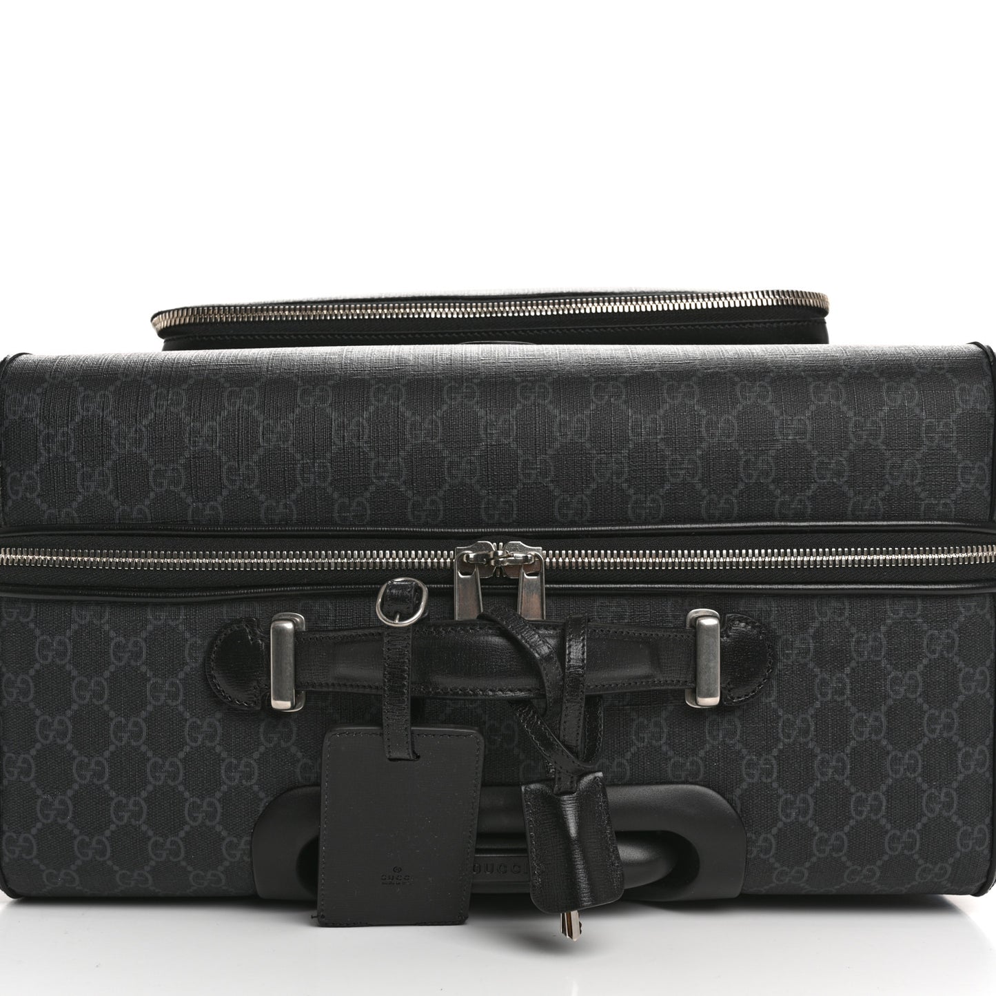 GG Supreme Monogram Four Wheel Suitcase Black Grey
