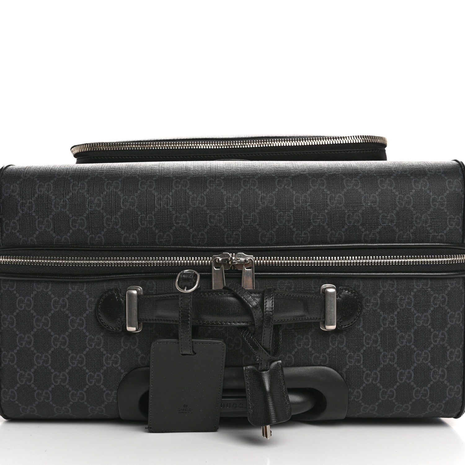 Gucci GG Supreme Monogram Four Wheel Suitcase Black Grey 11 of 11