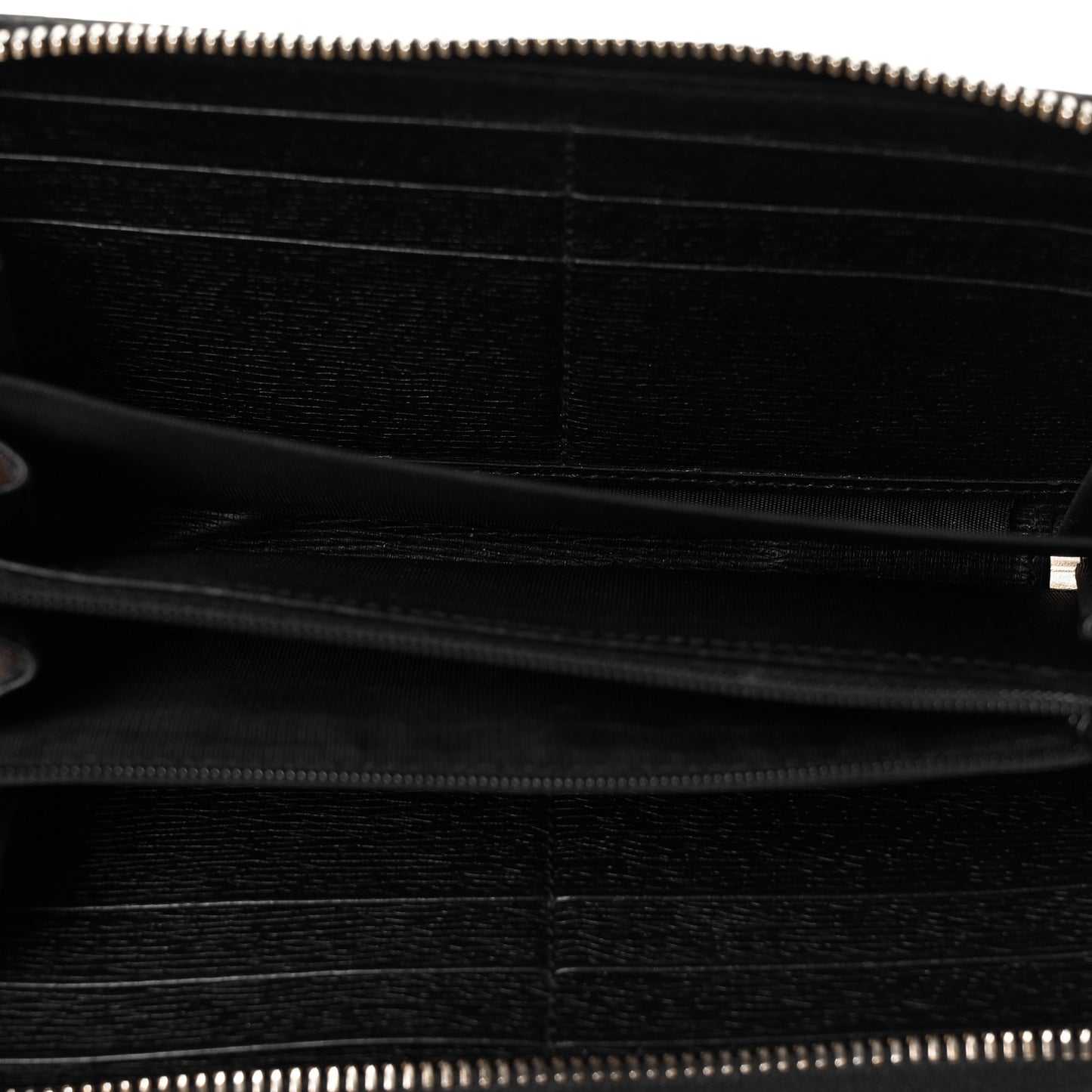 Shangai Calfskin Flora Knight Zip Around Wallet Black