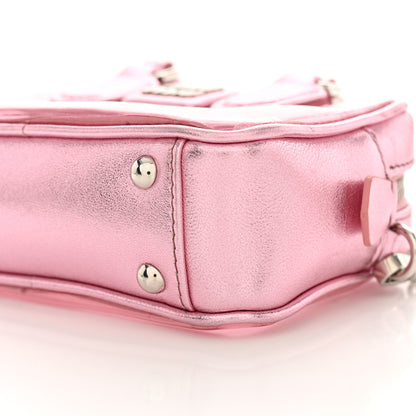 Miu Miu Metallic Nappa Plexi Vinyl Mini Top Handle Crossbody Rosa Mordore 10 of 10