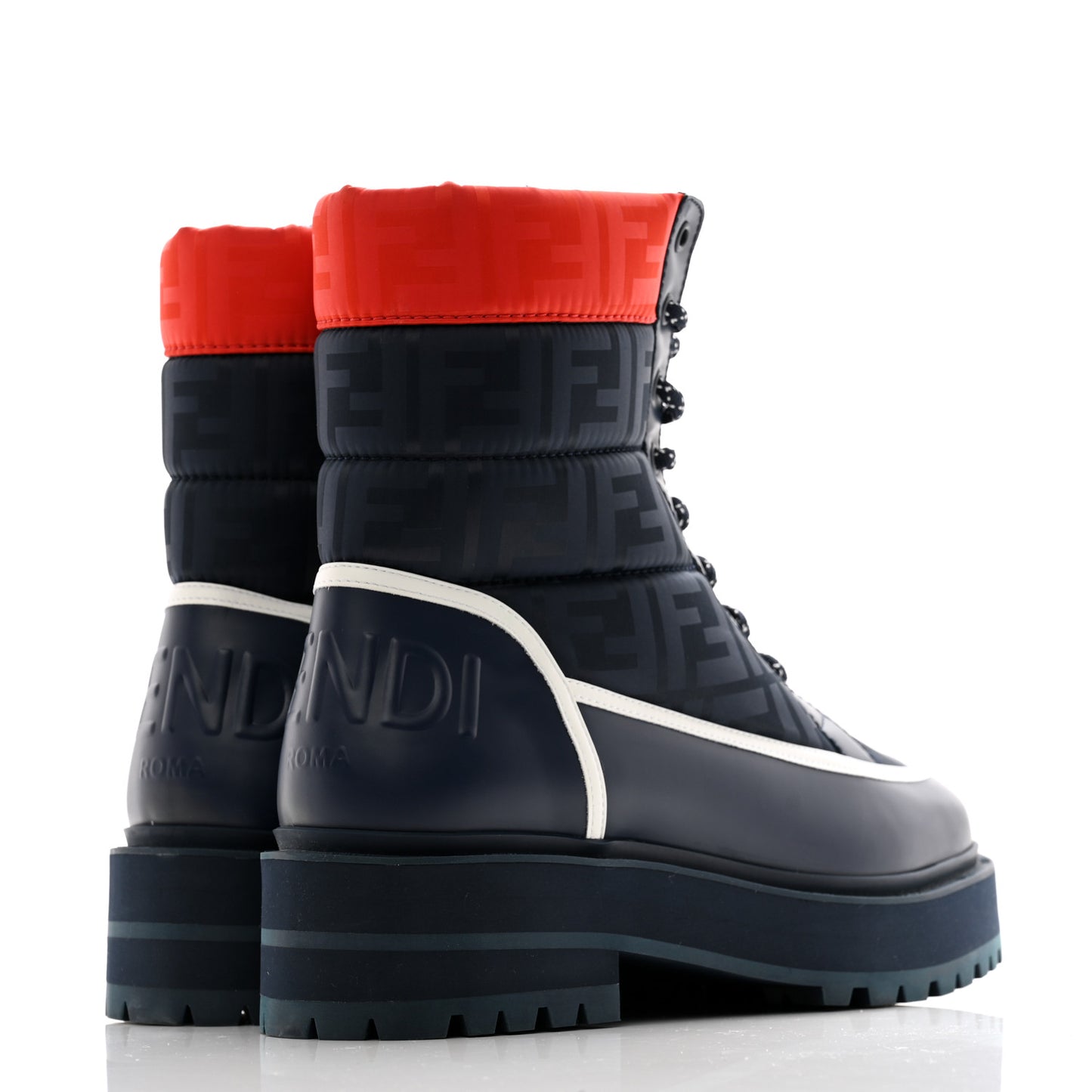 Vitello Nylon FF Biker Boots 40.5 Navy Red