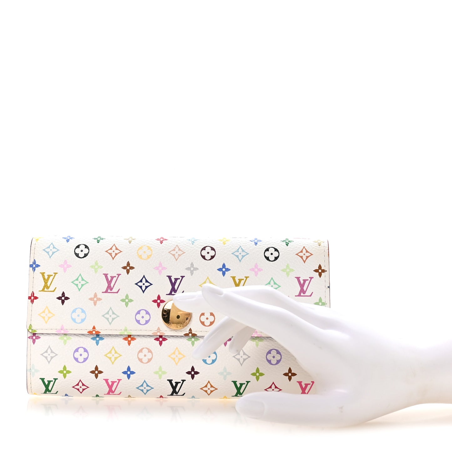 Monogram Multicolor Sarah Wallet White Bleuet