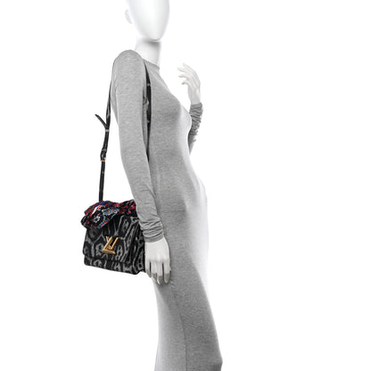 Louis Vuitton Calfskin Wild Animal Print Scarf Handle Twist Shoulder Bag MM 2 of 11