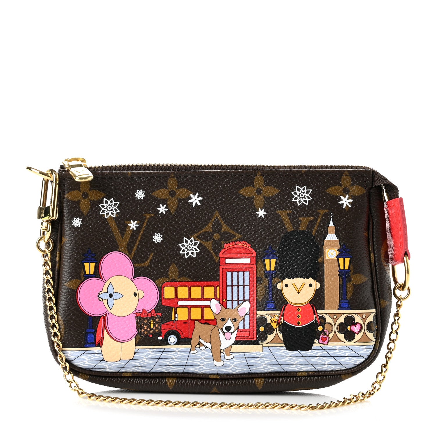 Louis Vuitton Monogram 2021 Christmas Animation London Mini Pochette Accessories Red 1 of 7