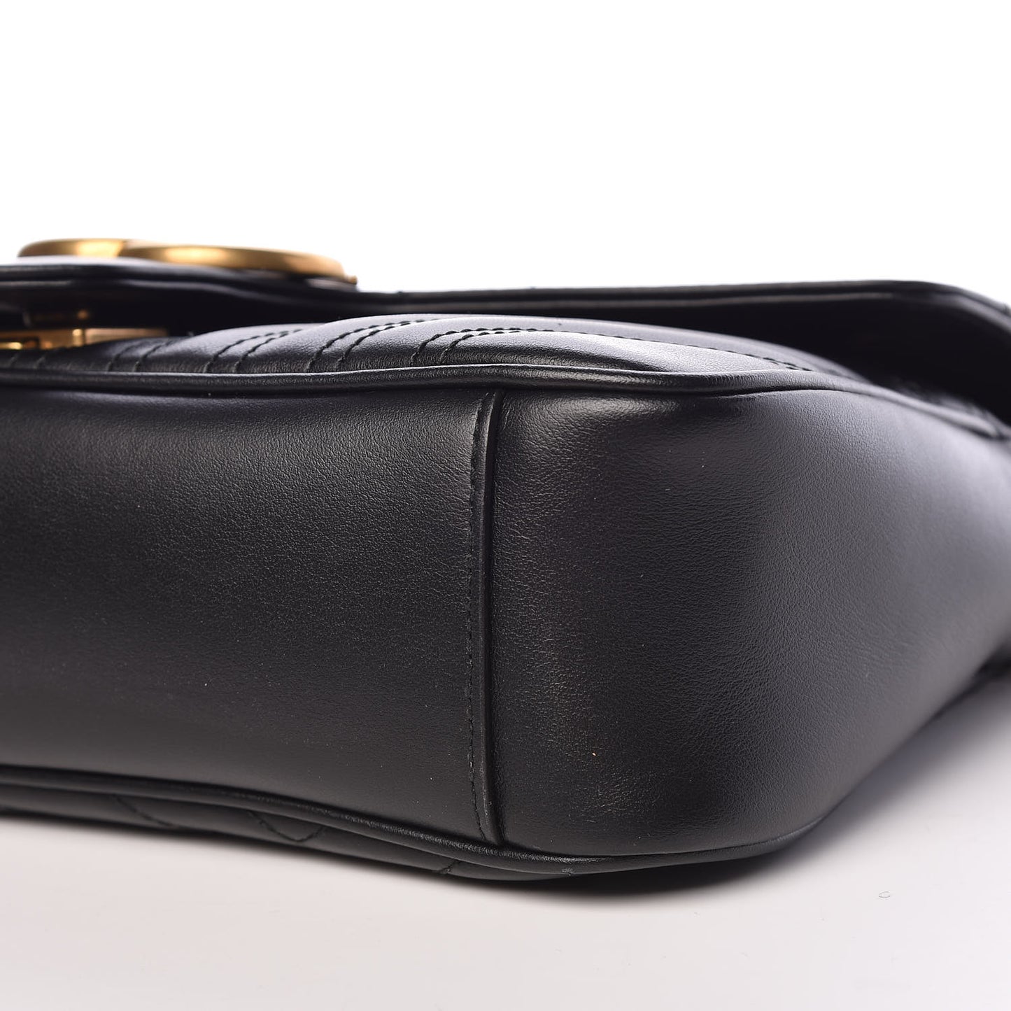 Calfskin Matelasse Small GG Marmont Shoulder Bag Black