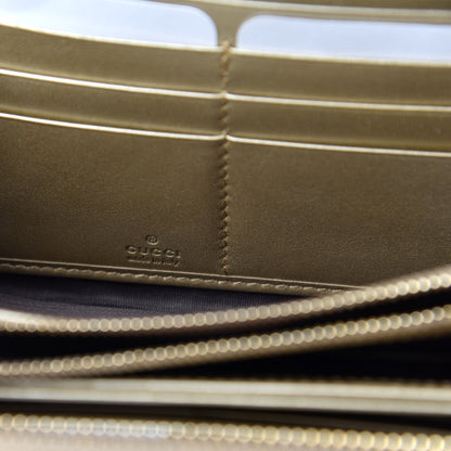 Gucci Metallic Guccissima Microguccissima Bree Zip Around Wallet Golden Beige 6 of 6