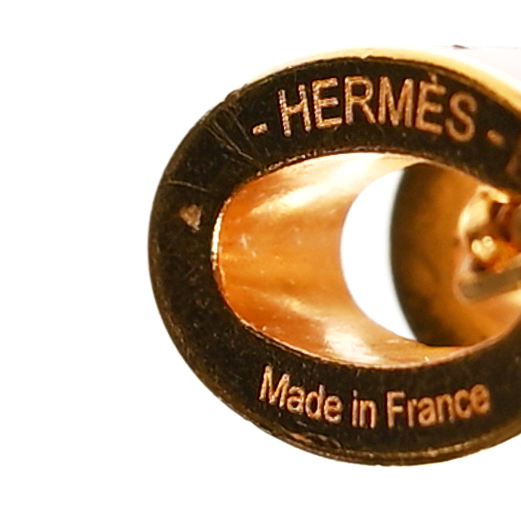 Hermes Lacquered Gold Mini Pop H Pendant Necklace Marron Glace 5 of 5