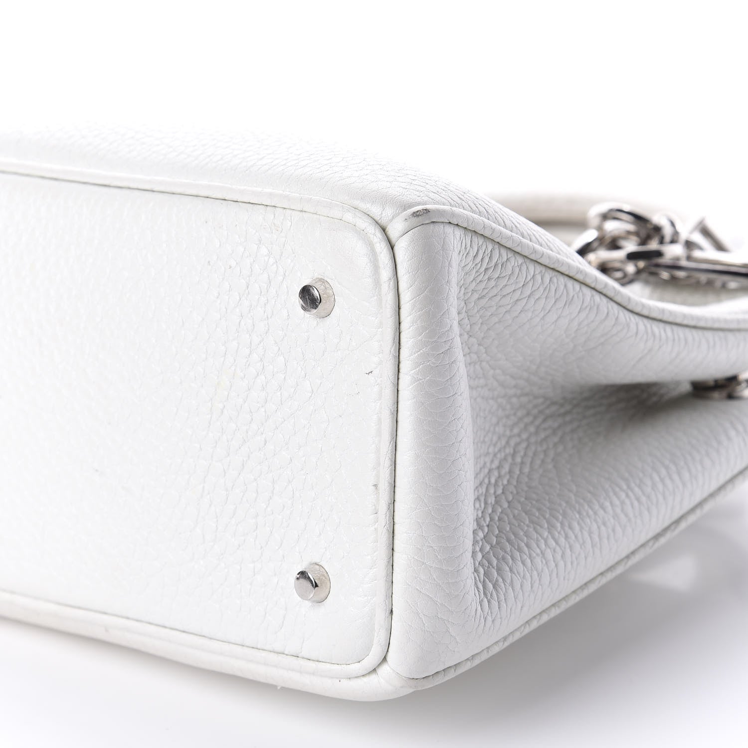 Christian Dior Bullcalf Mini Diorissimo Tote White 9 of 10