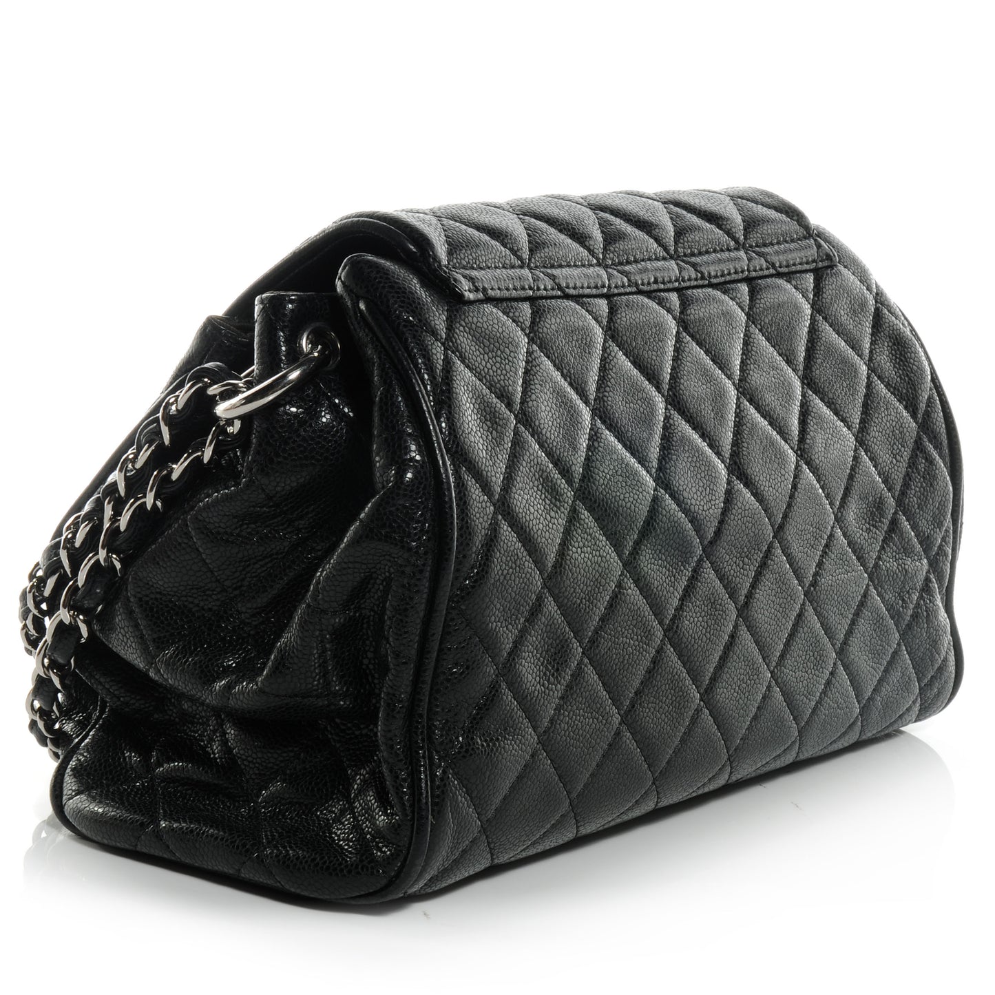 Caviar Quilted Timeless Accordion Flap Black