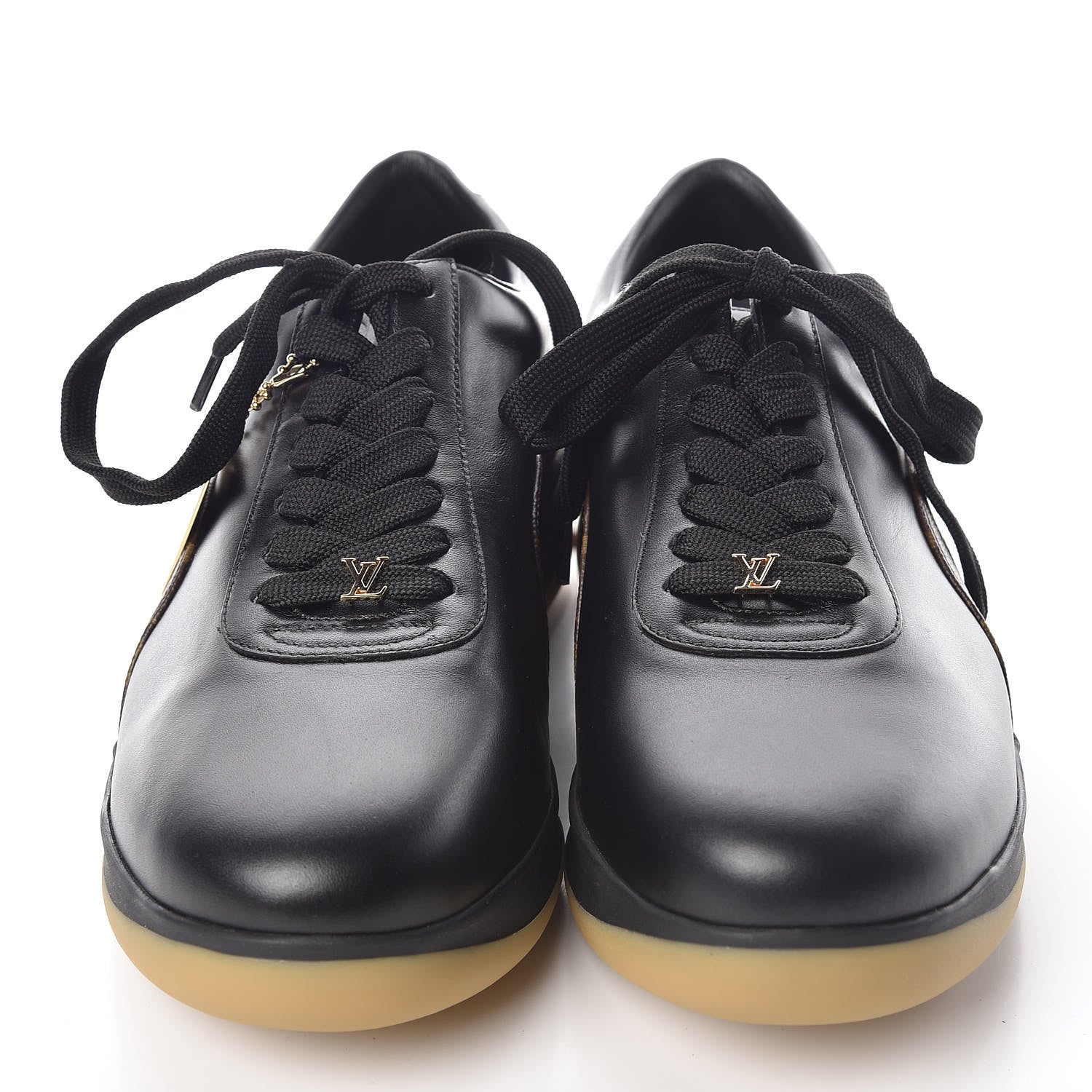 Louis Vuitton X SUPREME Calfskin Monogram Sneakers 7.5 Black 2 of 9