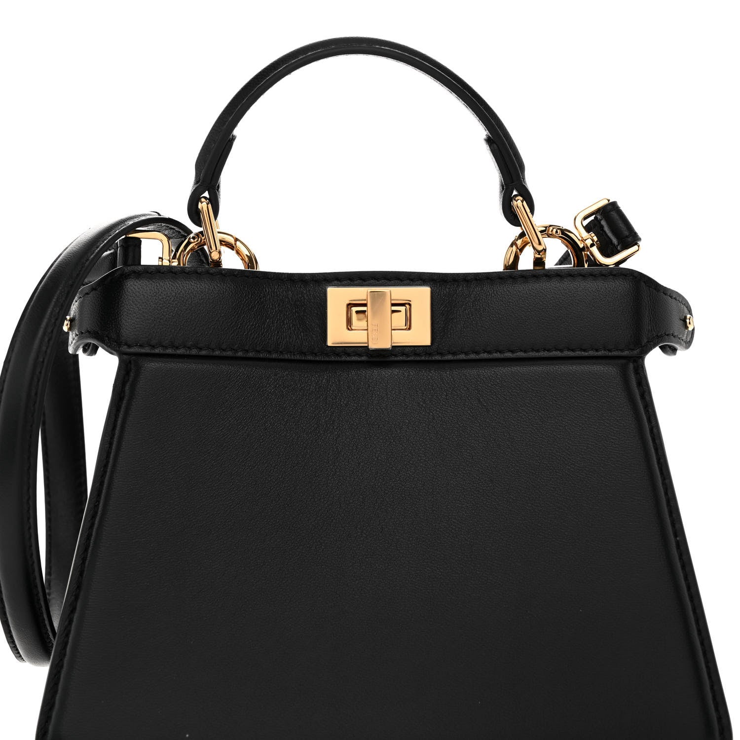 Fendi Shiny Nappa Petite Peekaboo I SEE U Satchel Black 8 of 10