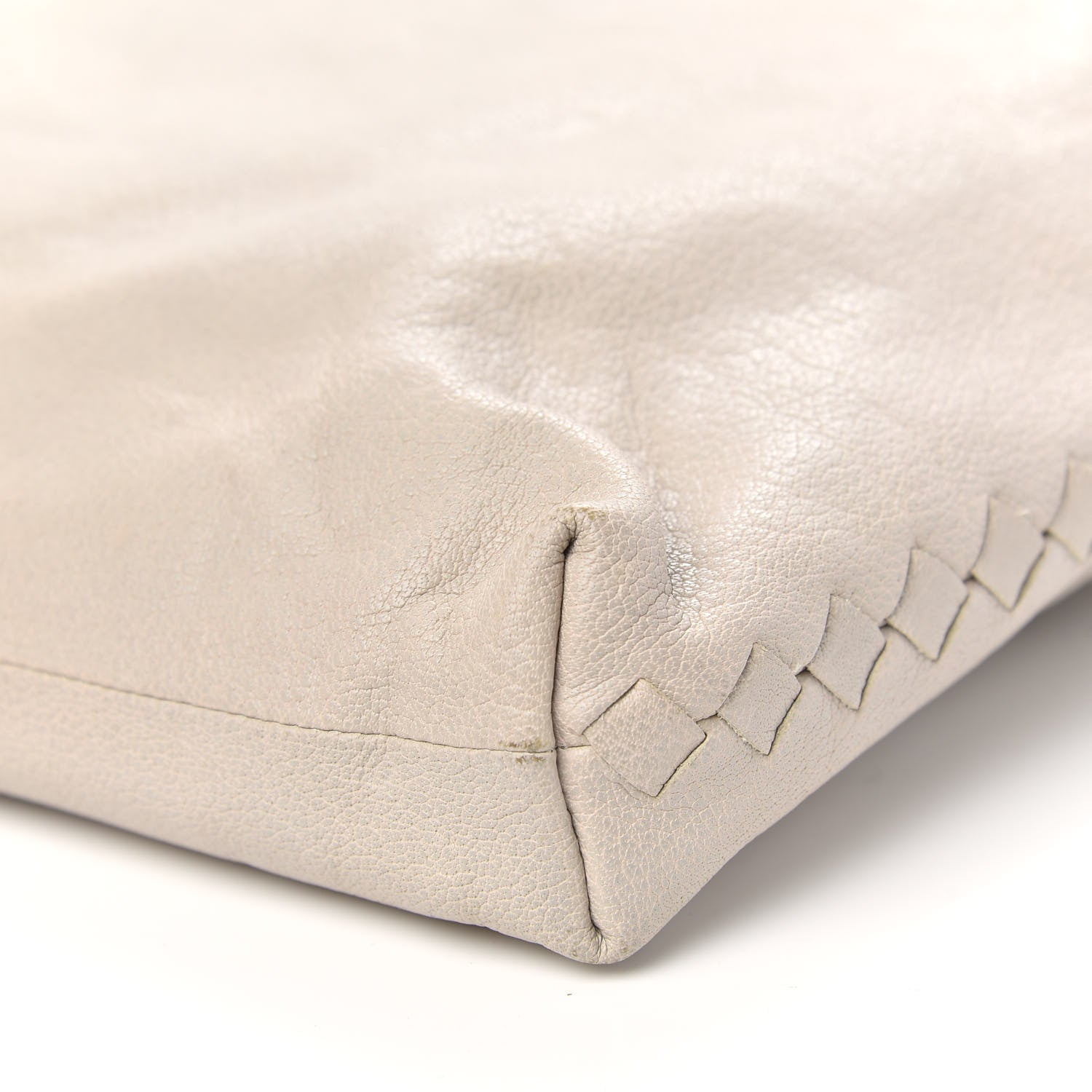 Bottega Veneta Nappa Calfskin Intrecciato Shopper Tote White Sand 9 of 9