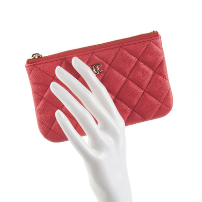 Chanel Iridescent Caviar Quilted Small Cosmetic Case Dark Pink 2 of 7