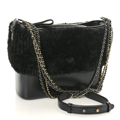 Chanel Shearling Medium Gabrielle Hobo Black 3 of 10