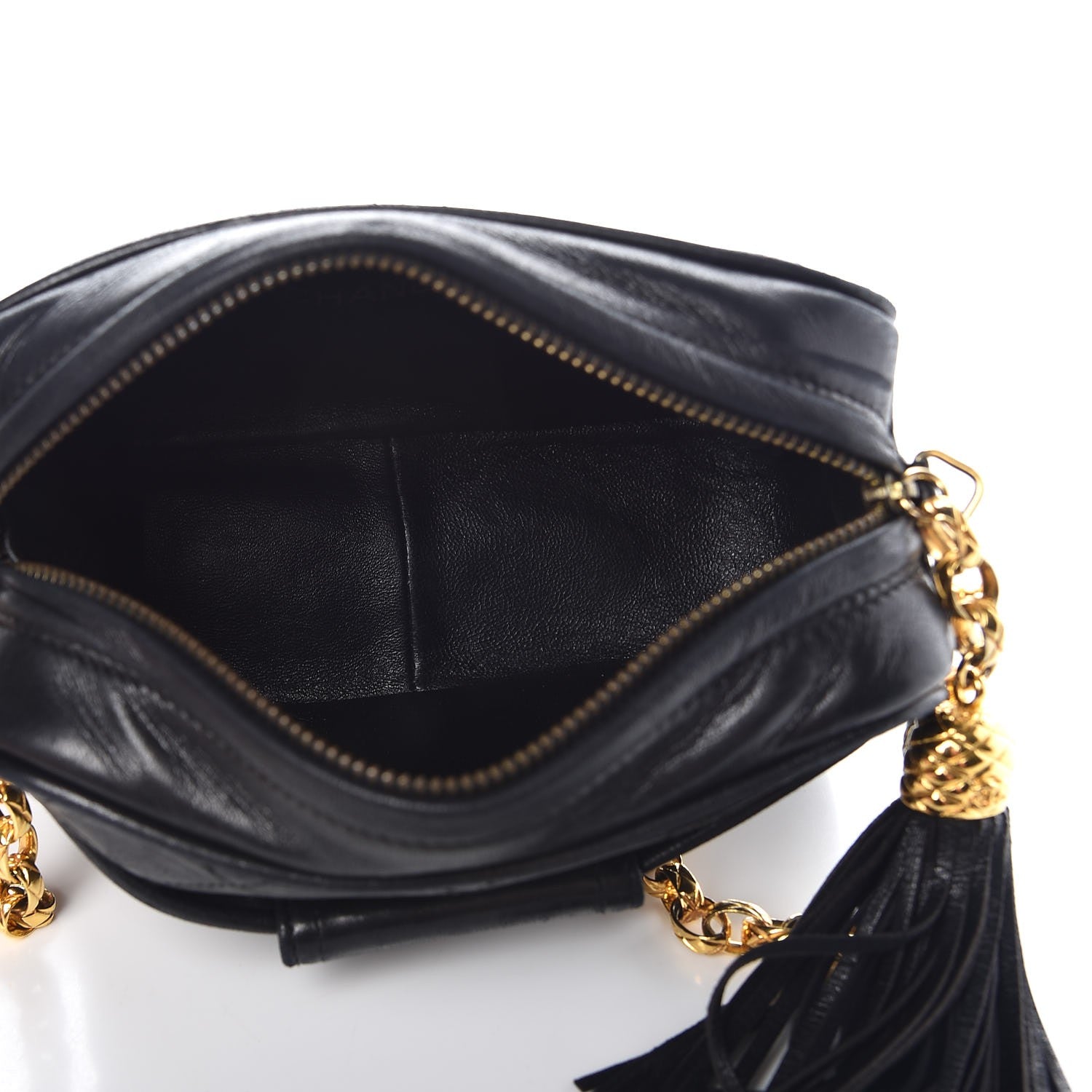 Chanel Lambskin Quilted CC Tassel Camera Case Black 5 of 11