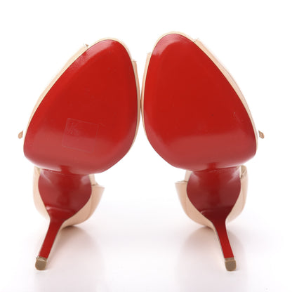 Christian Louboutin Patent Grolili Cross Strap 120 Pumps 40 Nude 5 of 7