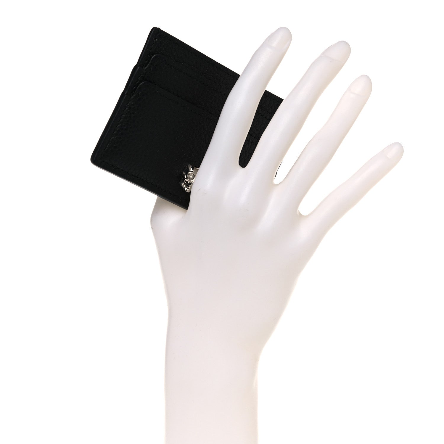 Alexander McQueen Calfskin Skull Card Holder Black 2 of 7