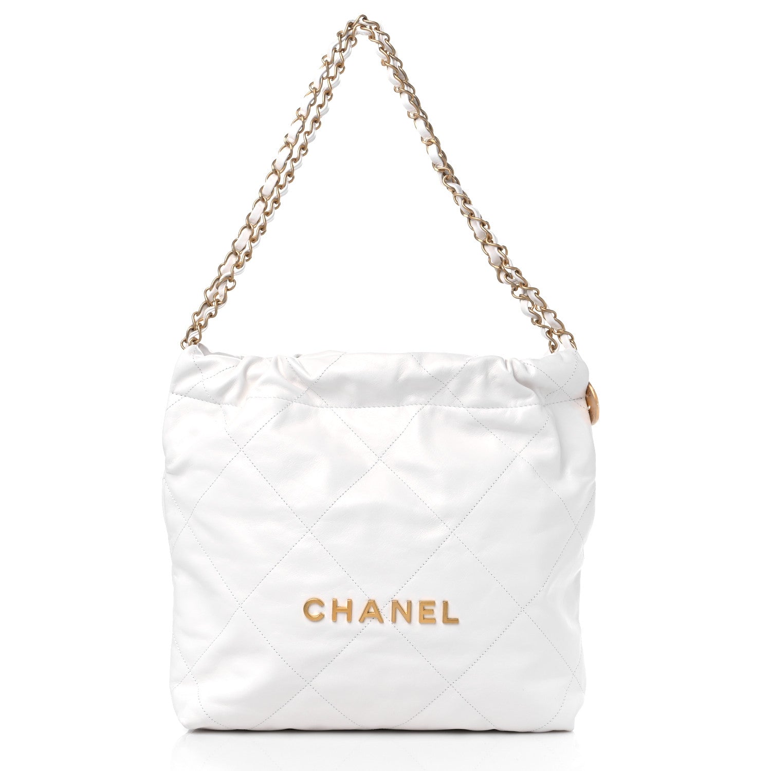 Chanel Shiny Calfskin Quilted Small Chanel 22 White 3 of 11
