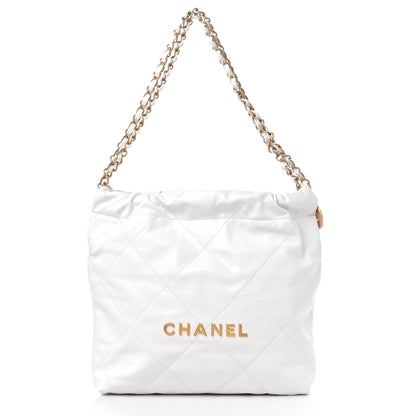 Chanel Shiny Calfskin Quilted Small Chanel 22 White 3 of 11