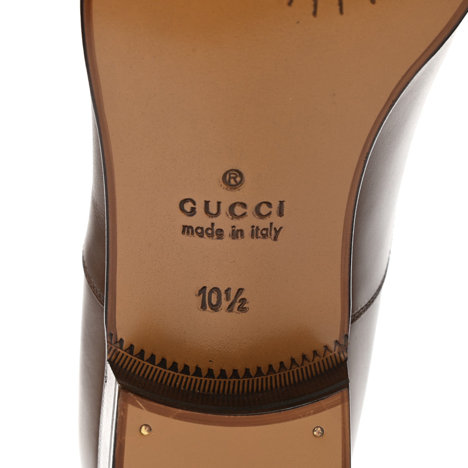 Gucci Calfskin Mens Lace Up Double G Loafers 10.5 Brown 6 of 8