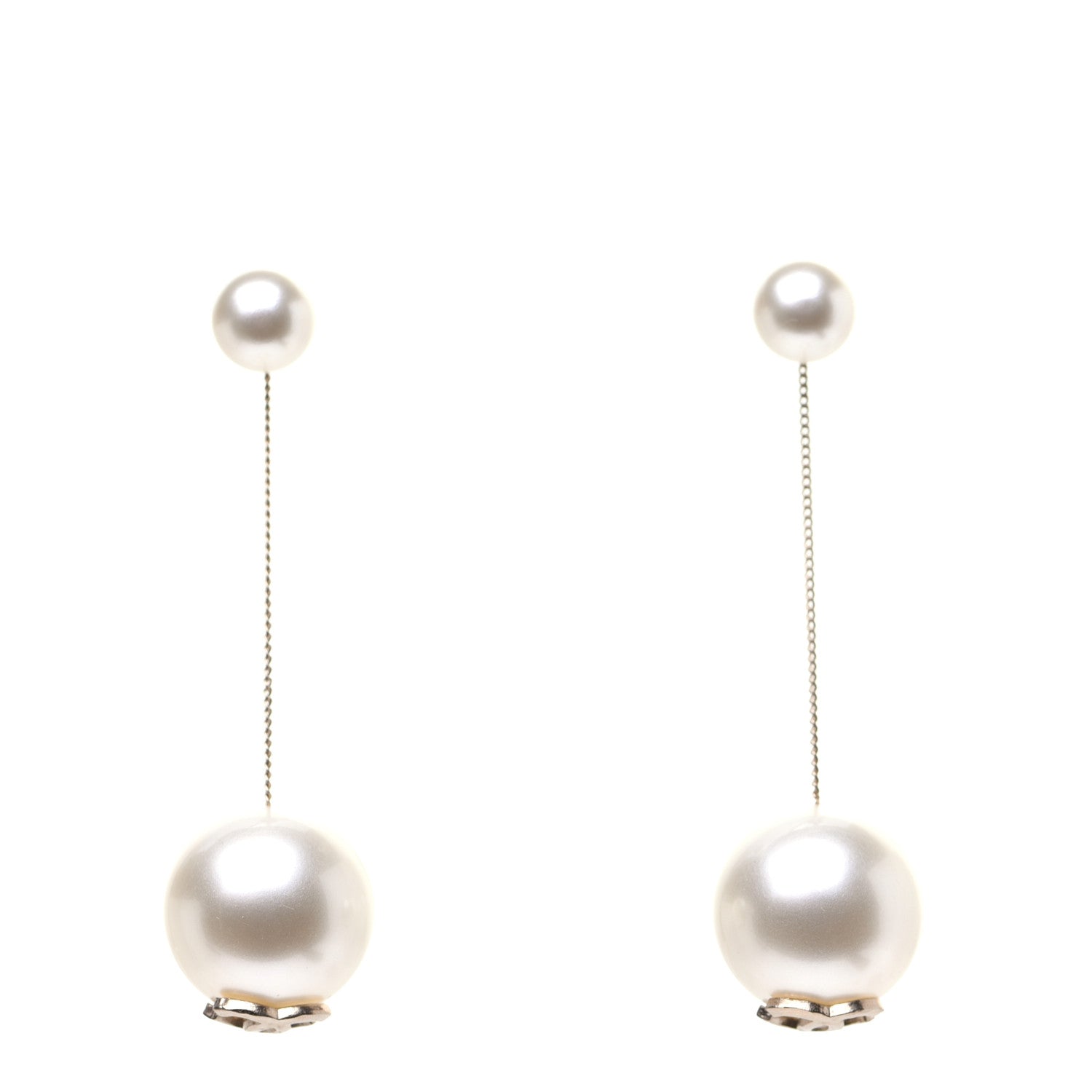 Chanel Pearl CC Dangle Earrings Gold 1 of 5
