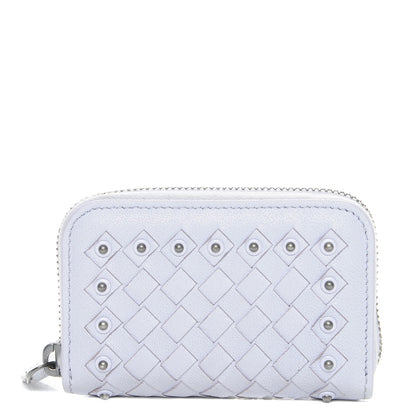 Bottega Veneta Nappa Intrecciato Studded Zip Around Coin Purse Oyster Lilac 1 of 9