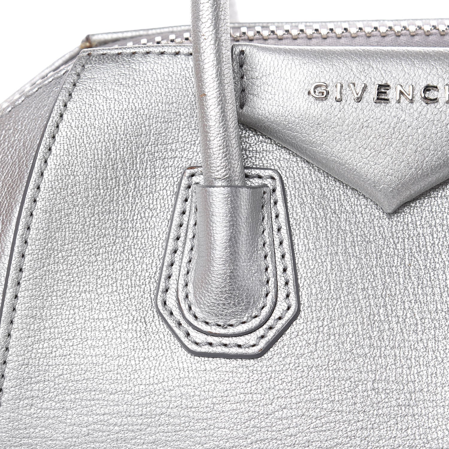 Givenchy Metallic Sugar Goatskin Mini Antigona Silver 11 of 13
