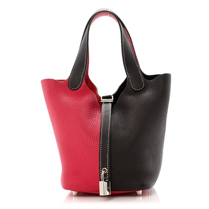 Hermes Taurillon Clemence Casaque Picotin Lock 18 PM Rouge Sellier Framboise 1 of 11