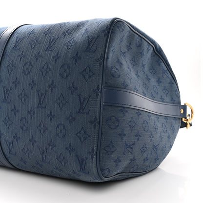 Louis Vuitton Monogram Denim Keepall Bandouliere 50 9 of 9
