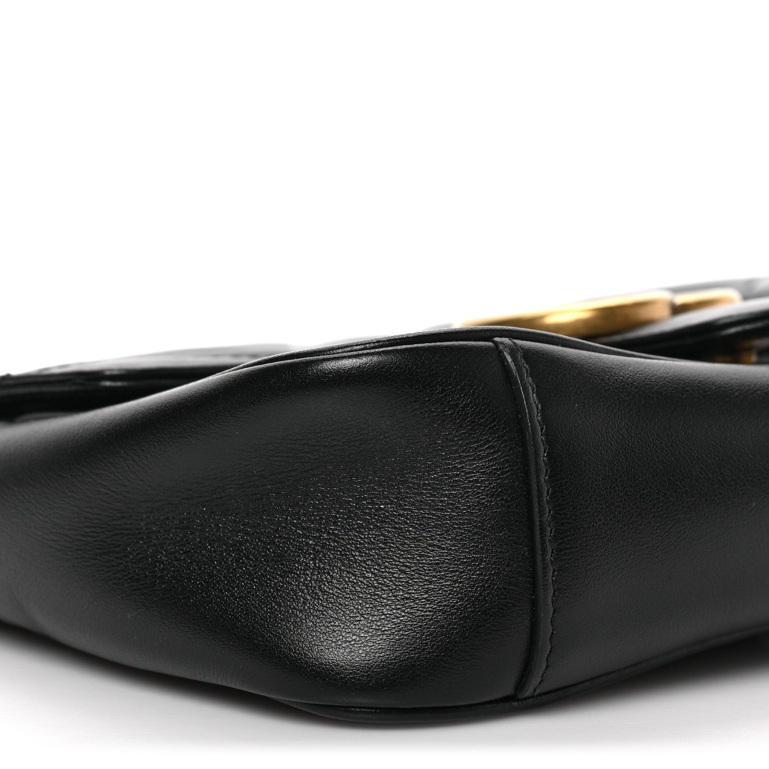 Gucci Calfskin Matelasse Mini GG Marmont Shoulder Bag Black 7 of 9