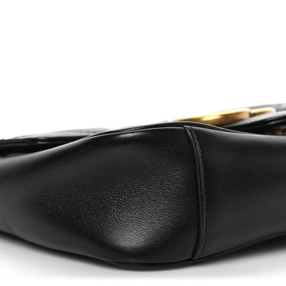 Gucci Calfskin Matelasse Mini GG Marmont Shoulder Bag Black 7 of 9