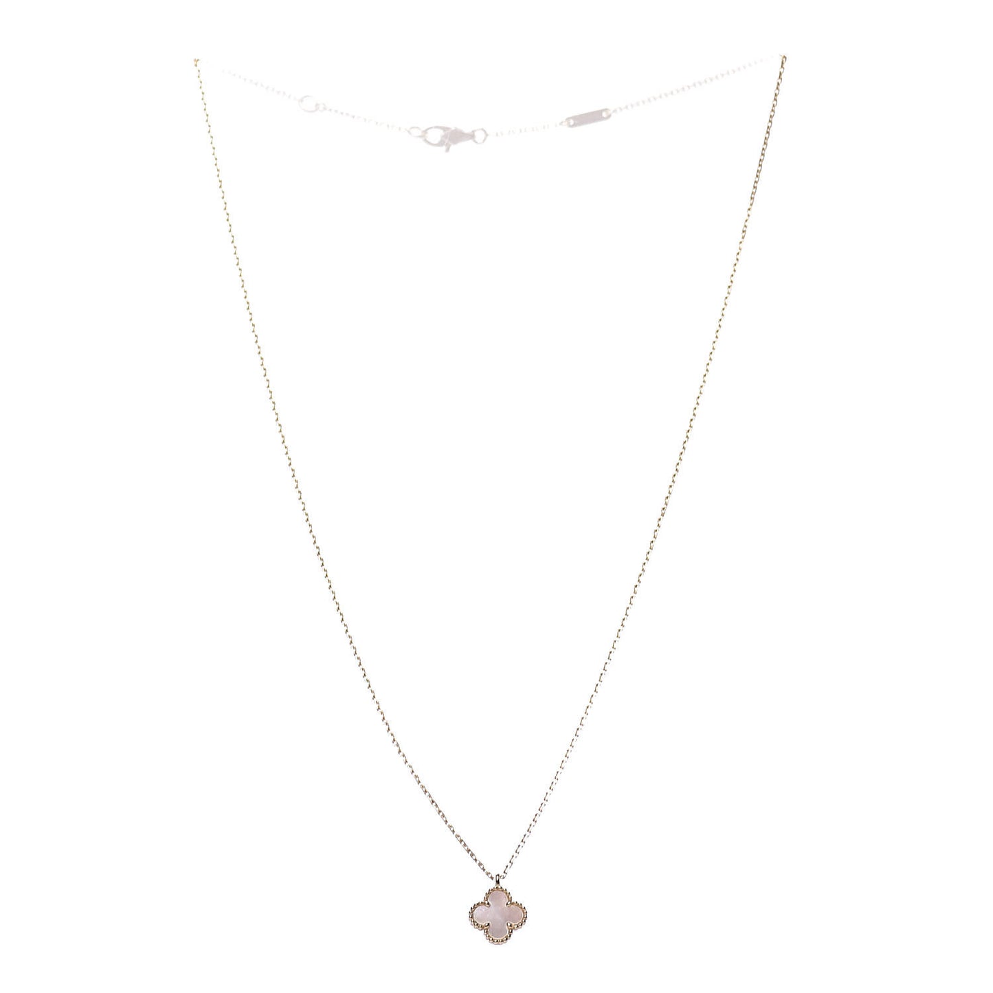 18K Yellow Gold Mother of Pearl Sweet Alhambra Pendant Necklace