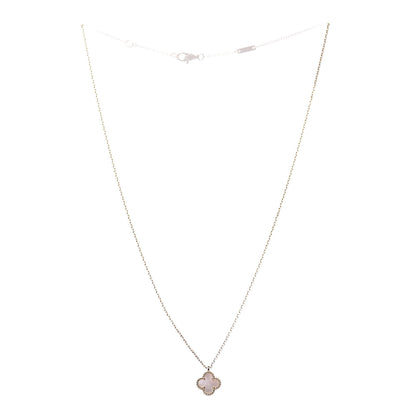 Van Cleef & Arpels 18K Yellow Gold Mother of Pearl Sweet Alhambra Pendant Necklace 3 of 8