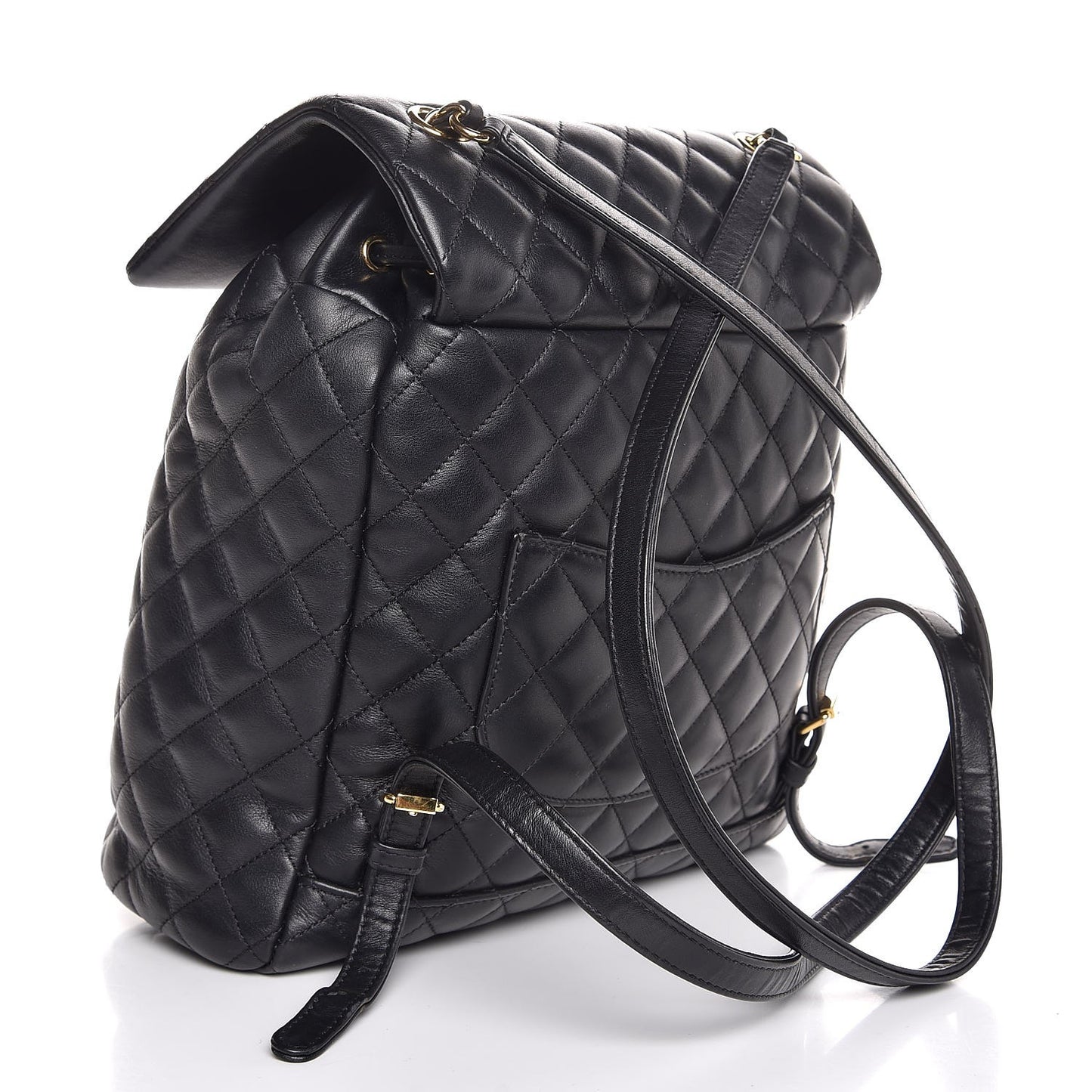 Calfskin Quilted Large Urban Spirit Backpack Black