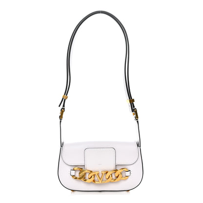 Valentino Garavani Calfskin Small Vlogo Chain Shoulder Bag Optic White 1 of 9