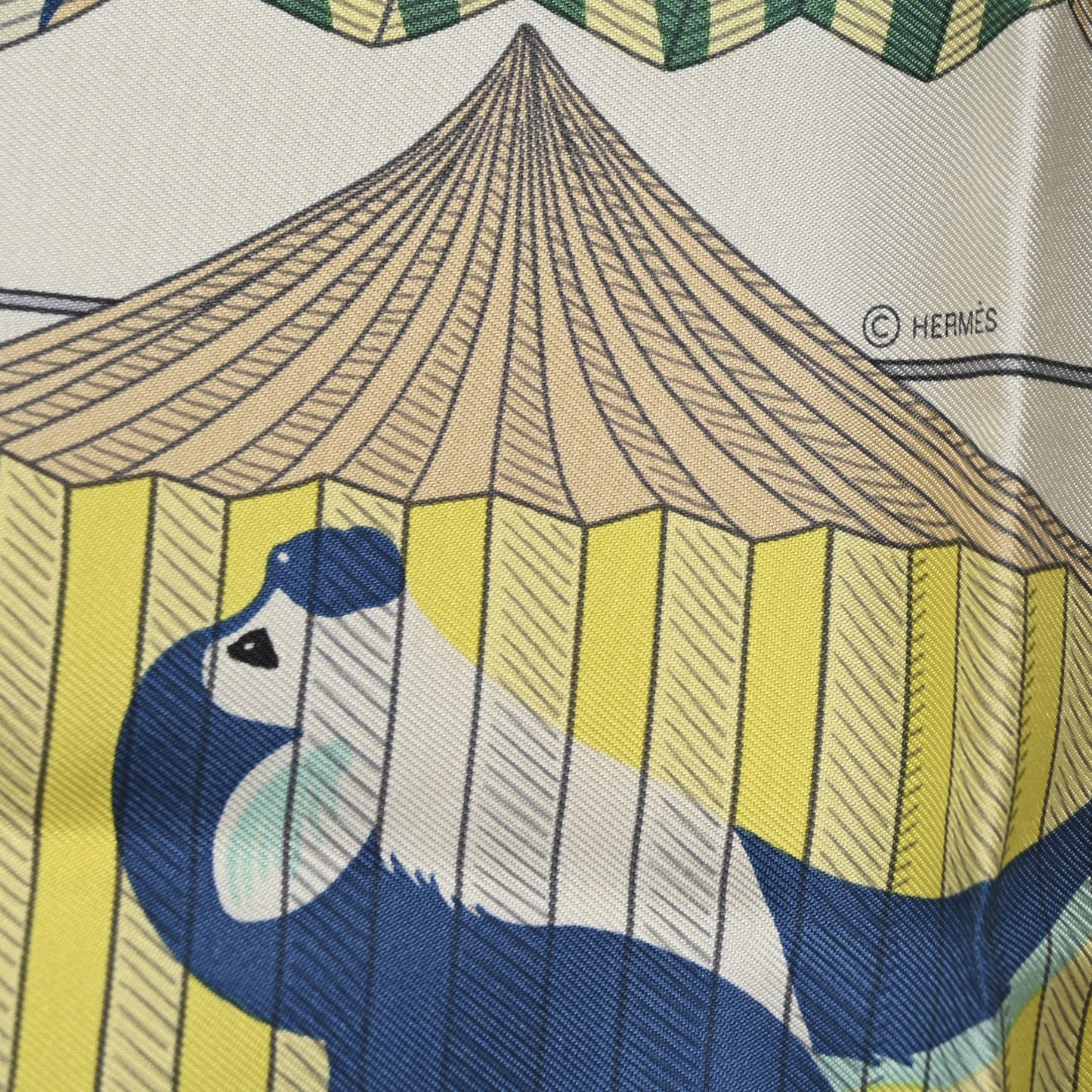 Silk Lanternes Ballons et Cocardes Scarf 90 Orange Creme Vert