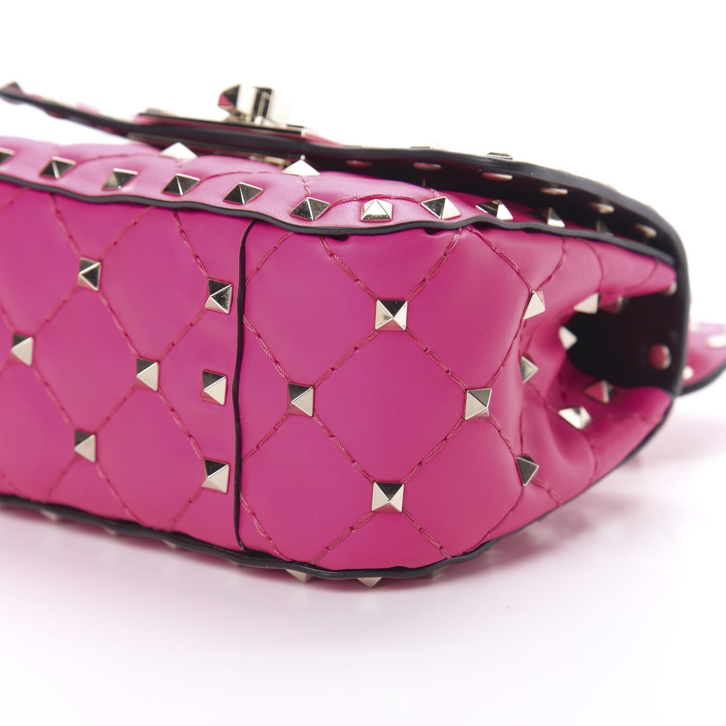 Calfskin Micro Rockstud Spike Shoulder Bag Azalea